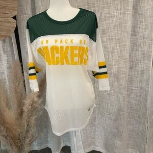 PINK Victoria's Secret Green and Yellow Mesh Blouse